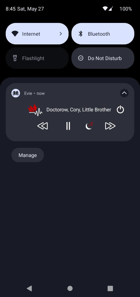 Evie, the eVoice book reader app screenshot