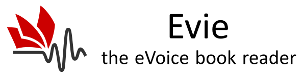 Evie, the eVoice book reader logo